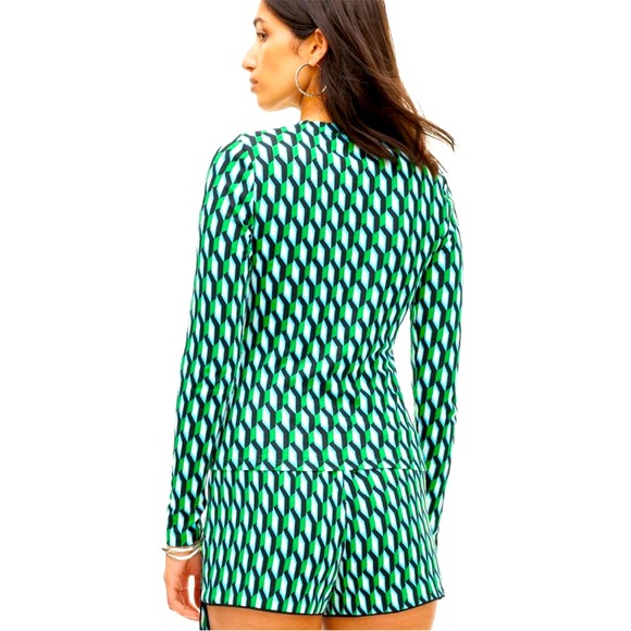 Crewneck Arrow Geo Green Long Sleeve Top - DVF for Target L - Picture 2 of 8
